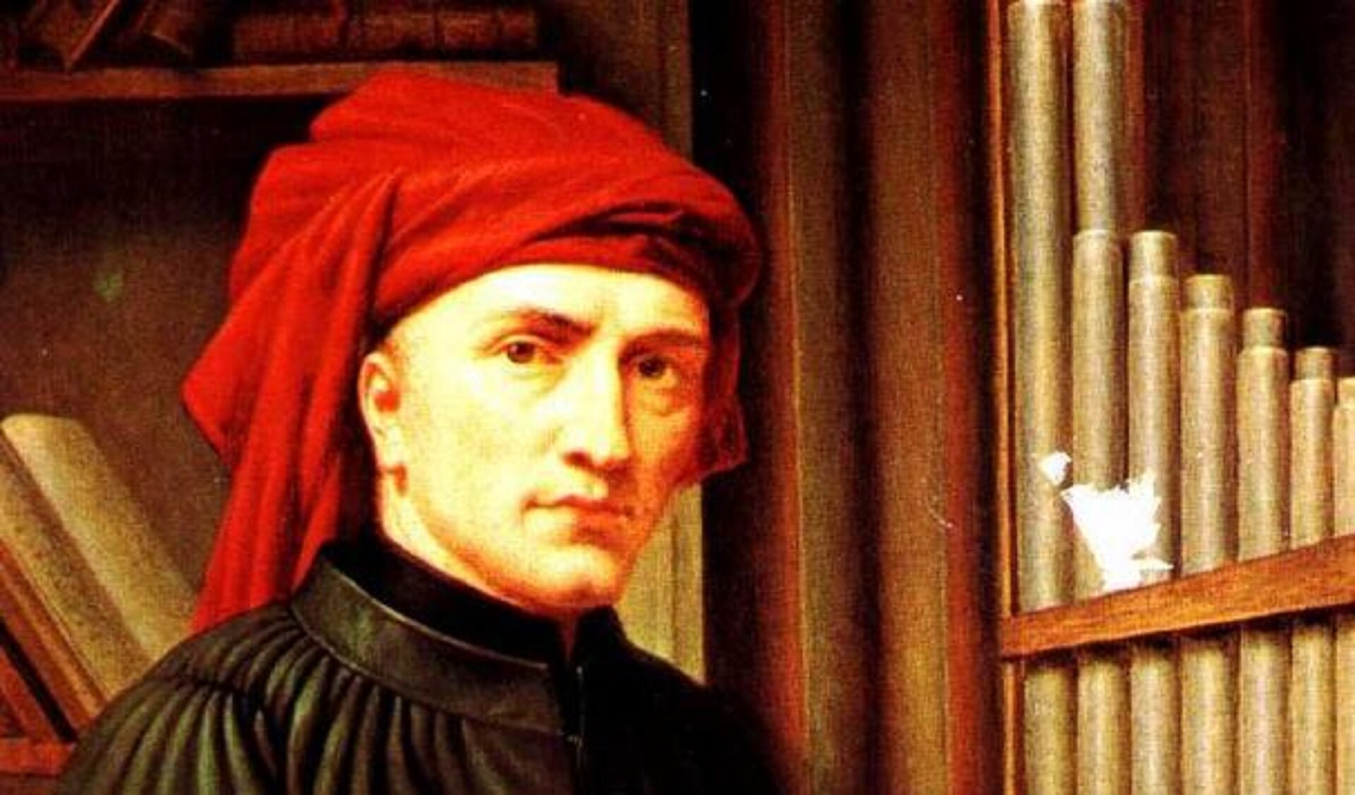 Ilustracja przedstawia portret Josquina des Présa jest to kompozytor renesansu. Josquin des Prés komponował prawie wyłącznie muzykę wokalną. Twórczość jego obejmuje podstawowe gatunki muzyki religijnej tego okresu, czyli msze i motety, oraz świecką chanson. Mężczyzna z poważną miną, ubrany w czarną pelerynę, na głowie zawinięty ma czerwony turban.