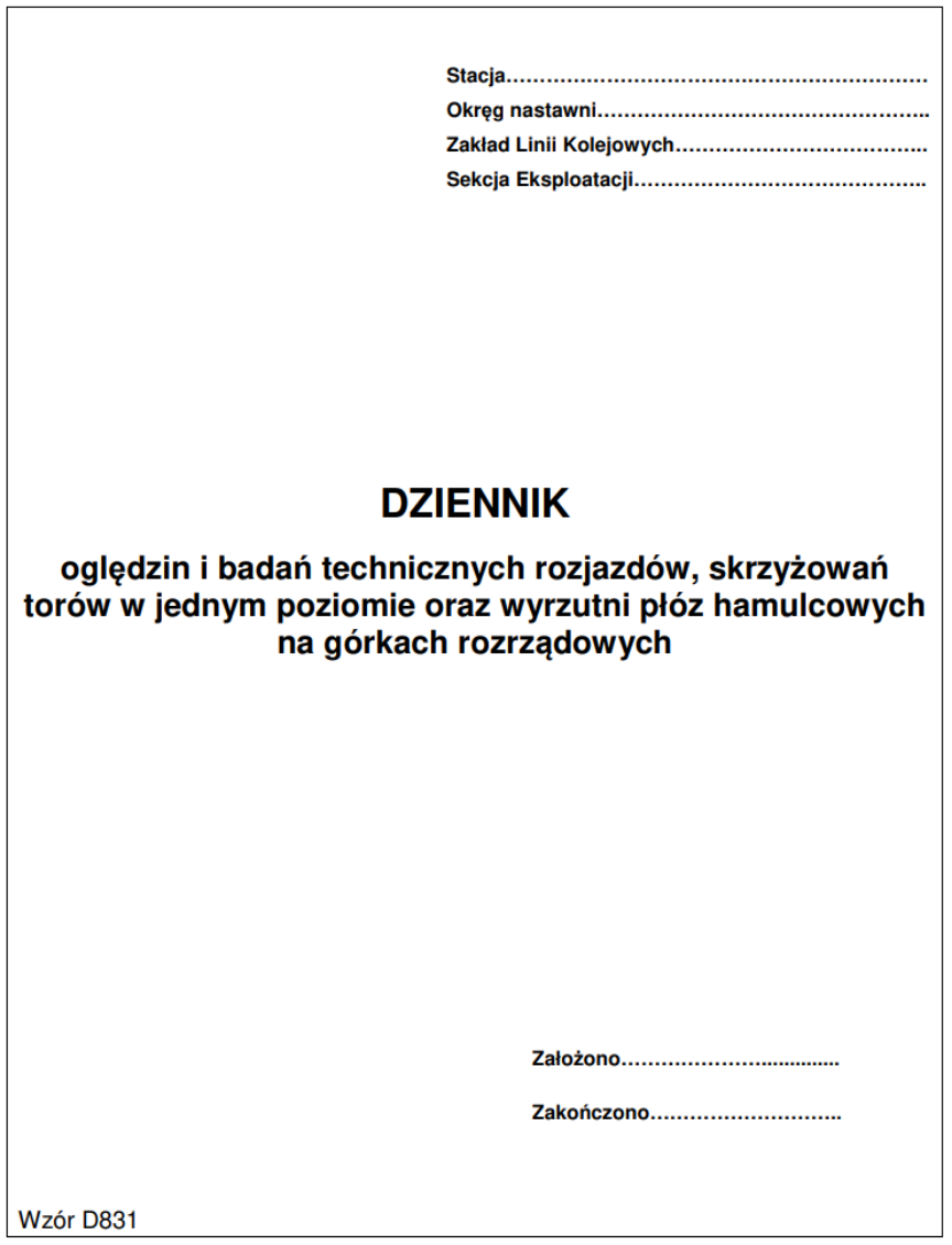 Dziennik oględzin i badań technicznych