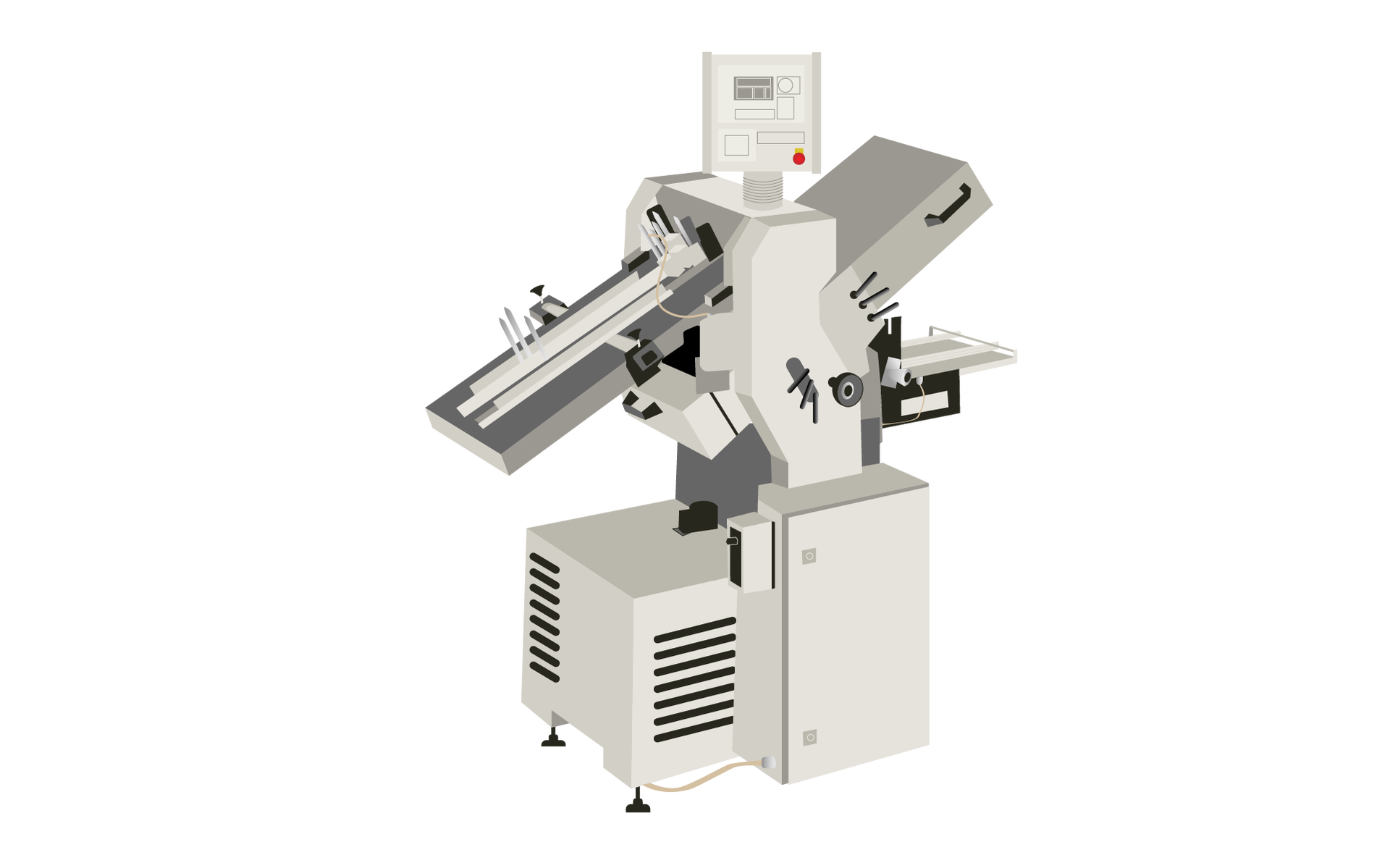 Grafika przedstawia poglądowo przykładową załamywarkę.