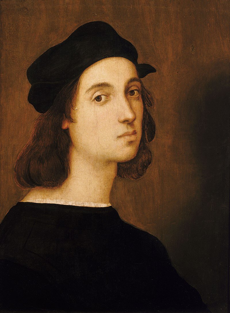 Portret młodego chłopca. Ma on jeszcze dziecinną twarz bez zmarszczek, o bardzo ładnej skórze. Bujne włosy do ramion, beret na głowie. Duże oczy, delikatny nos, duże usta.