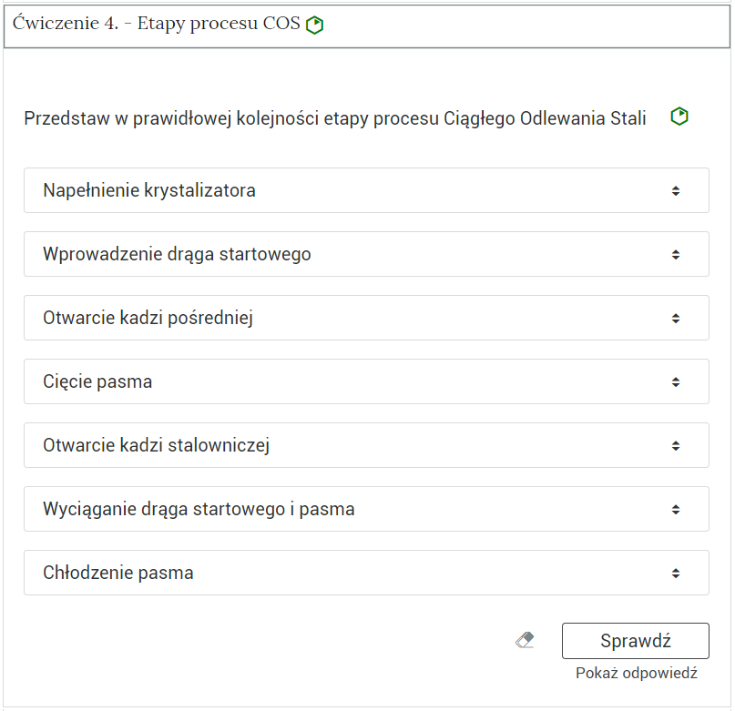 Przykładowy wygląd ćwiczenia 