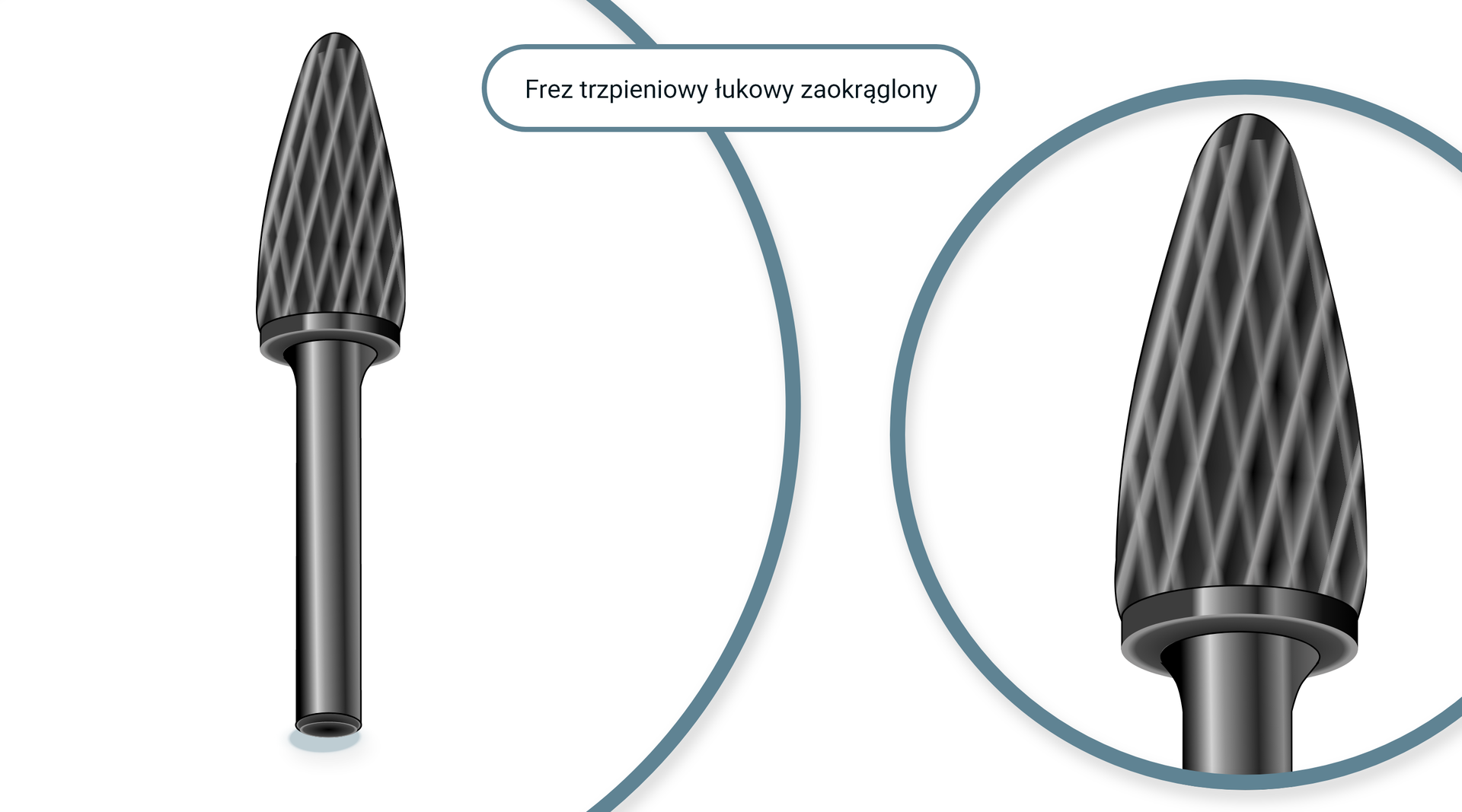 Frez trzpieniowy łukowy zaokrąglony