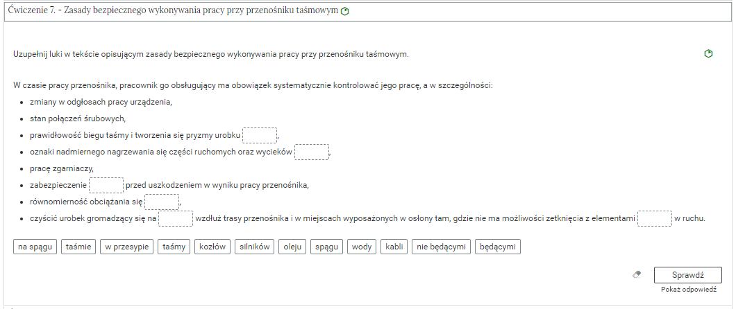 Grafika przedstawia widok przykładowego zadania.
