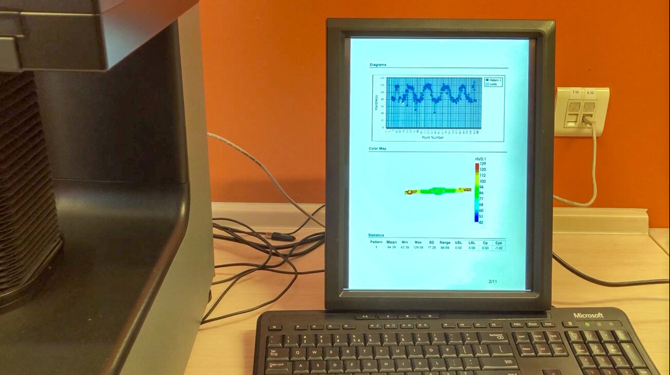 Wyniki pomiaru twardości - rozkład twardości