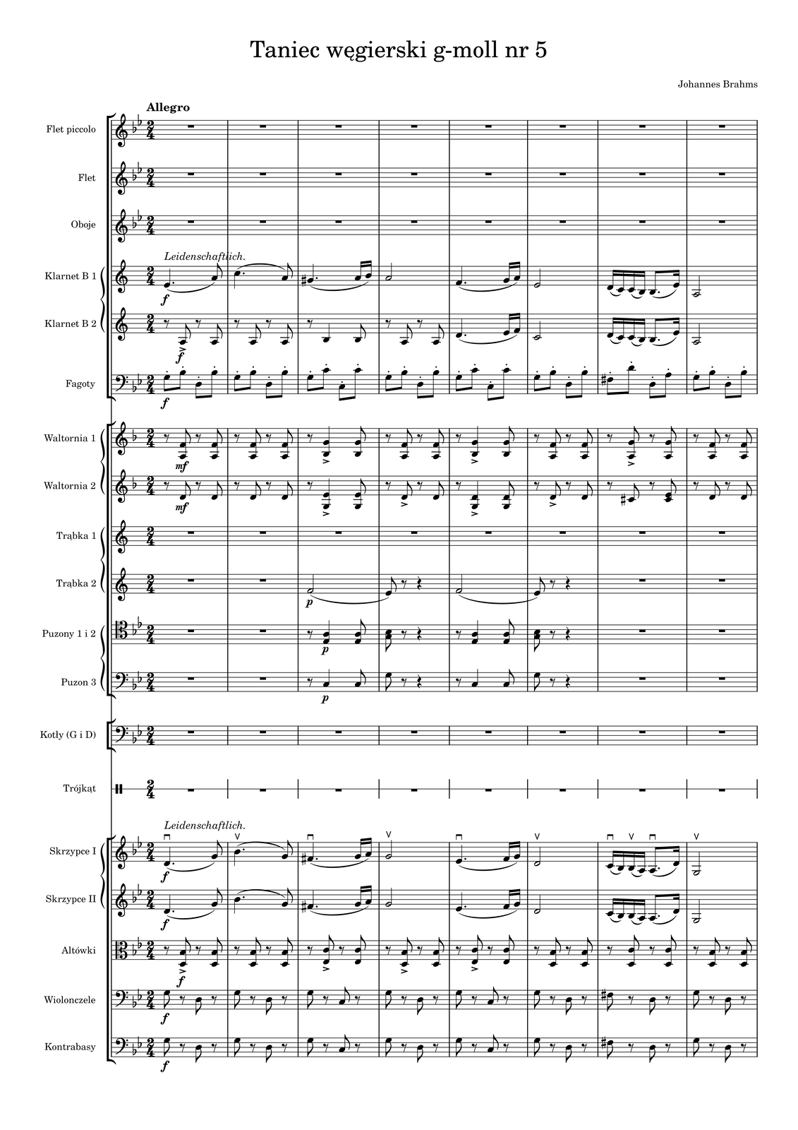 Ilustracja przedstawia stronę partytury utworu.