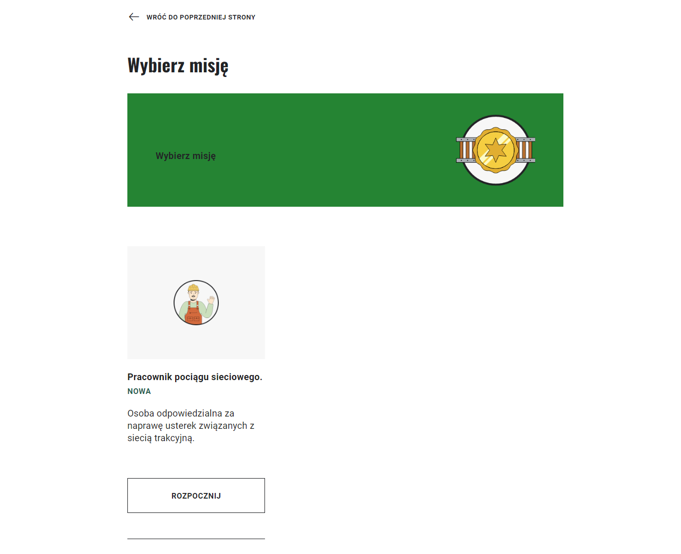 Widok misji dostępnej w grze wcielanie się w rolę