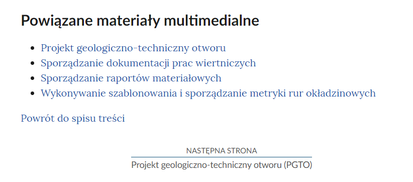 Przykładowy widok przycisku przenoszącego do następnej strony