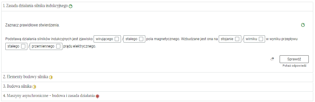 Widok przykładowego zadania