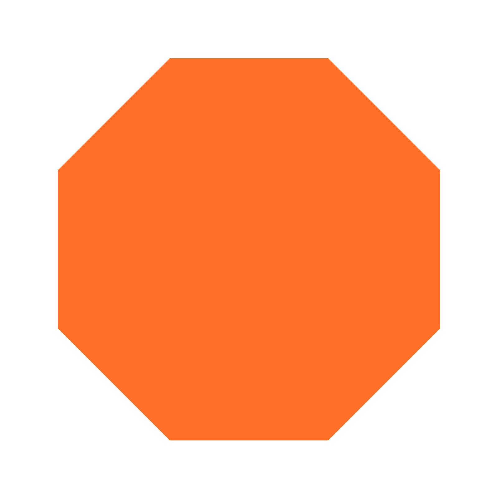 Ilustracja przedstawia pomarańczowy siedmiokąt.