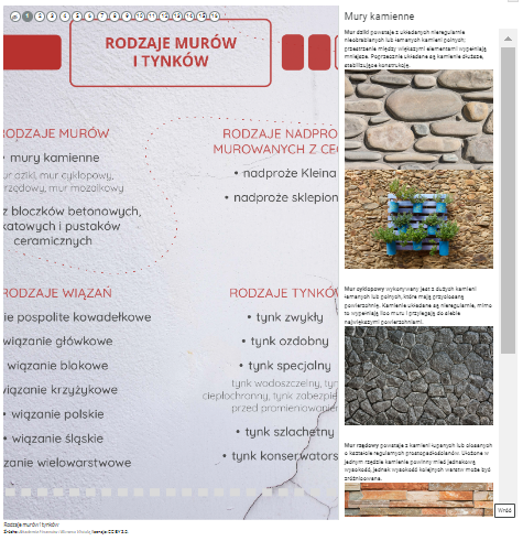 Przykładowy wygląd wyświetlania opisów umieszczonych pod znacznikami