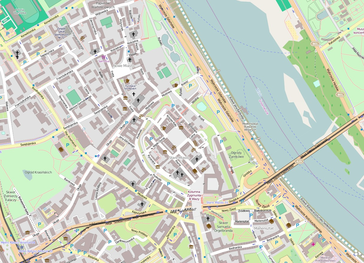 Plan Warszawy (Stare Miasto) Plan Warszawy (Stare Miasto) Źródło: Autorzy OpenStreetMap, mapa, licencja: CC BY-SA 2.0.