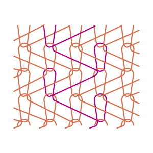 Grafika przedstawia schemat splotu sukna.