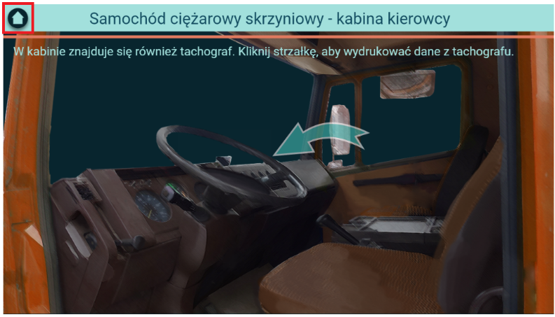 Ekran pokazujący przycisk powrotu do planszy początkowej symulatora