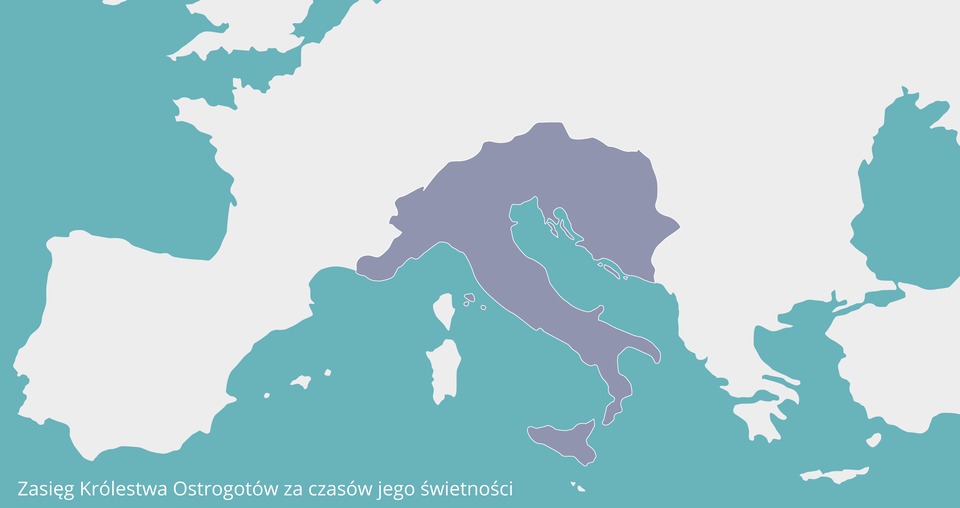Ilustracja przedstawia mapę Europy z zaznaczonym w południowej części obszarem.