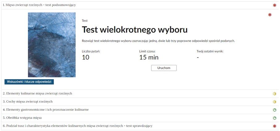 Grafika przedstawia widok jednego zadania z listy zadań w Interaktywnych Materiałach Sprawdzających.