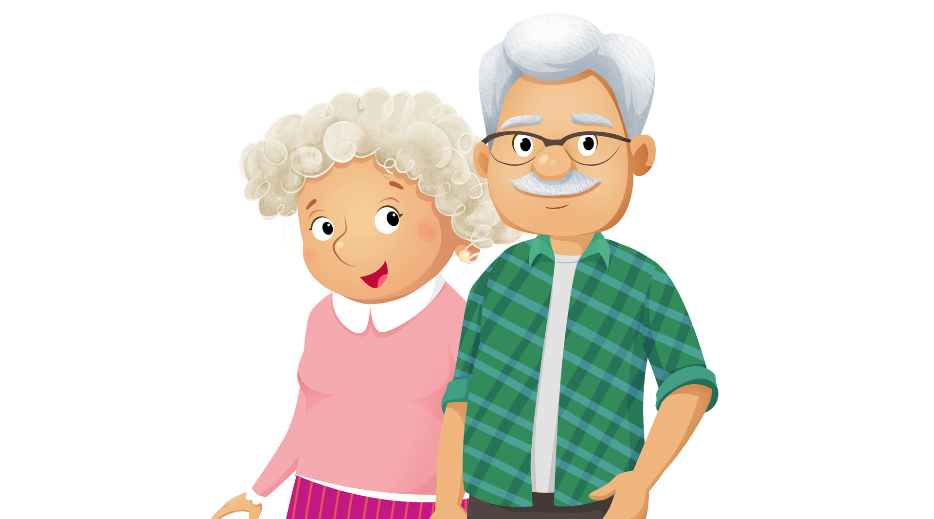 Na ilustracji znajdują się dziadkowie.