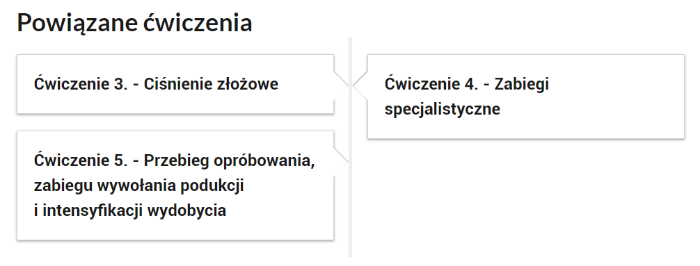 Widok ćwiczeń powiązanych z materiałem multimedialnym