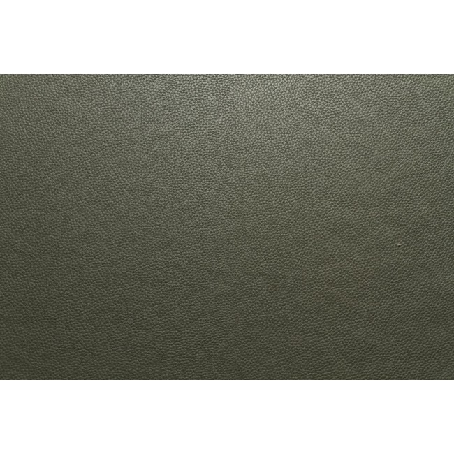 Zdjęcie przedstawia próbkę ekoskóry. Materiał jest w brunatnozielonym kolorze z wyraźną fakturą skóry.