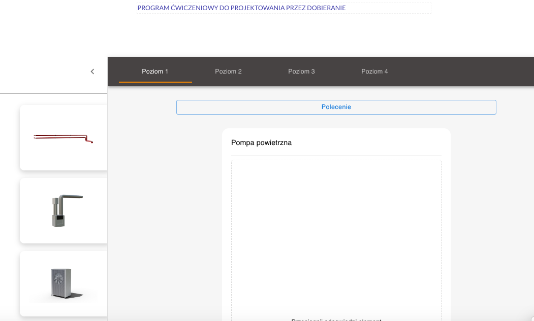 Przykładowy widok programu do projektowania przez dobieranie