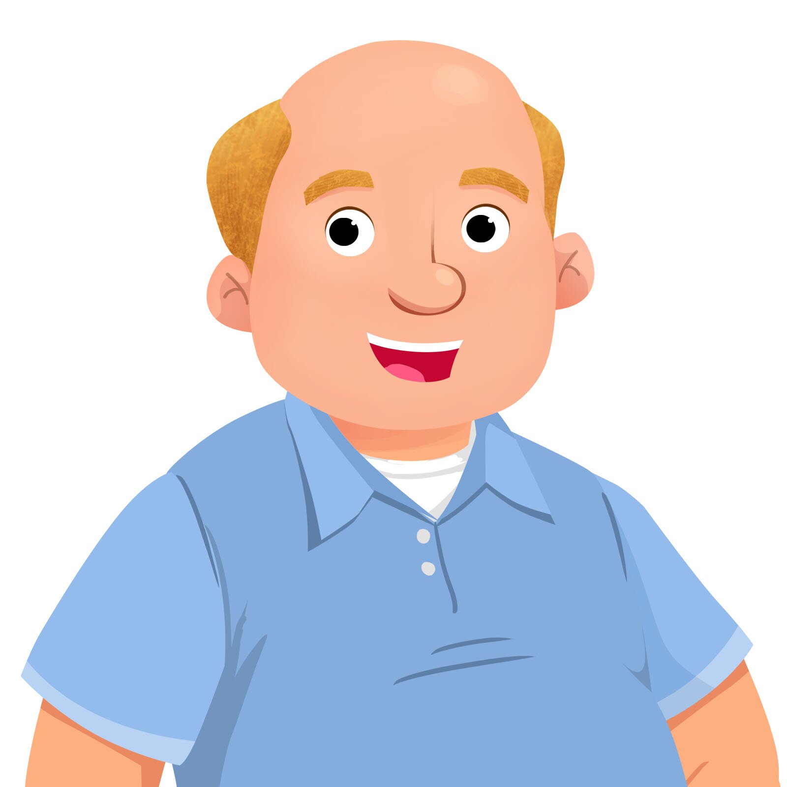 Ilustracja przedstawia łysiejącego mężczyznę 