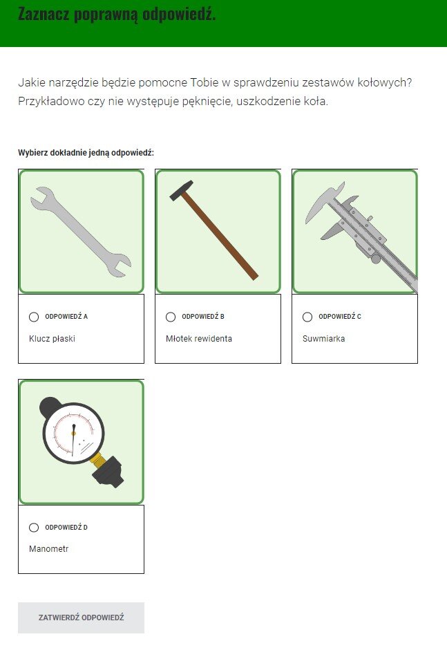 Zadanie z jedną odpowiedzią z grafikami