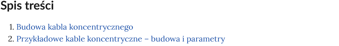 Grafika przedstawia spis treści. Spis składa się z punktów opatrzonych tytułami.