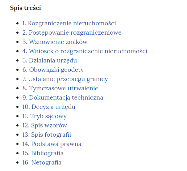 Grafika przedstawia przykładowy spis treści e‑booka. Widoczne są ponumerowane tematy. Można na nie klikać. Przeniesie to użytkownika na początek danego tematu.