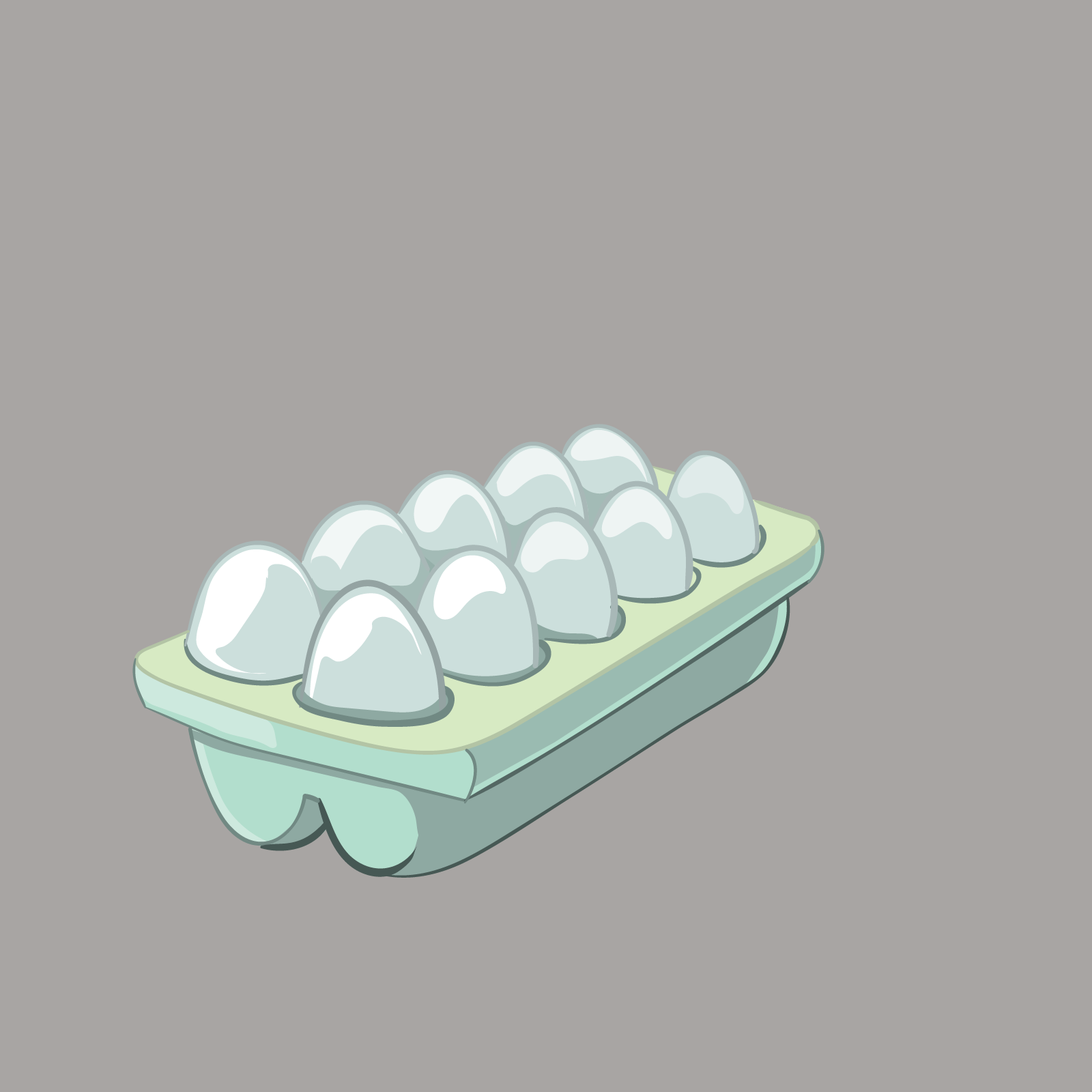 Ilustracja przedstawia opakowanie dziesięciu jajek.