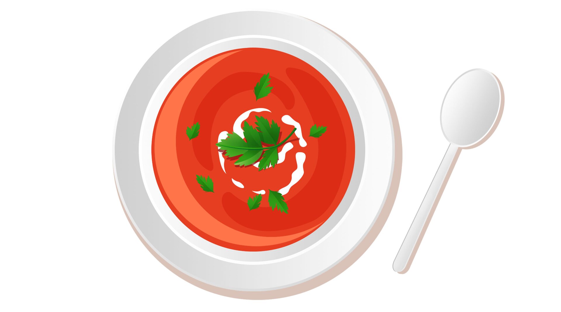 Ilustracja przedstawia zupę pomidorową