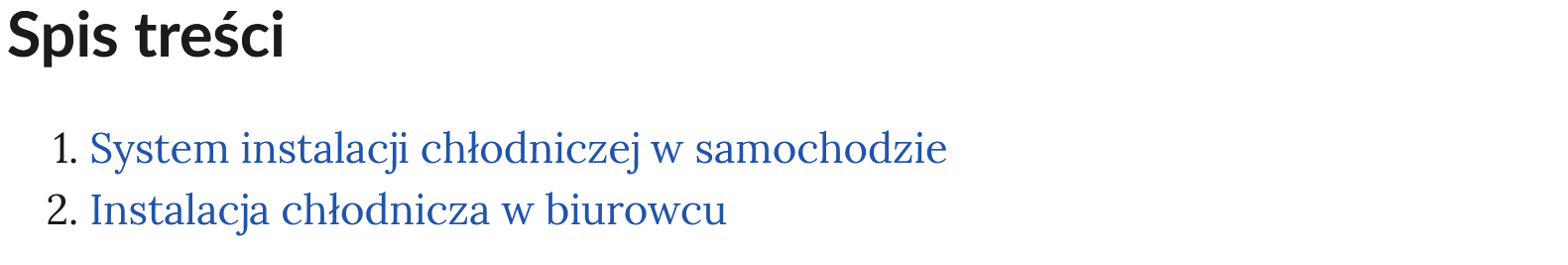 Ilustracja przedstawia spis treści nawigujący do poszczególnych części wizualizacji. Składa się z dwóch punktów opatrzonych cyframi i tytułami.