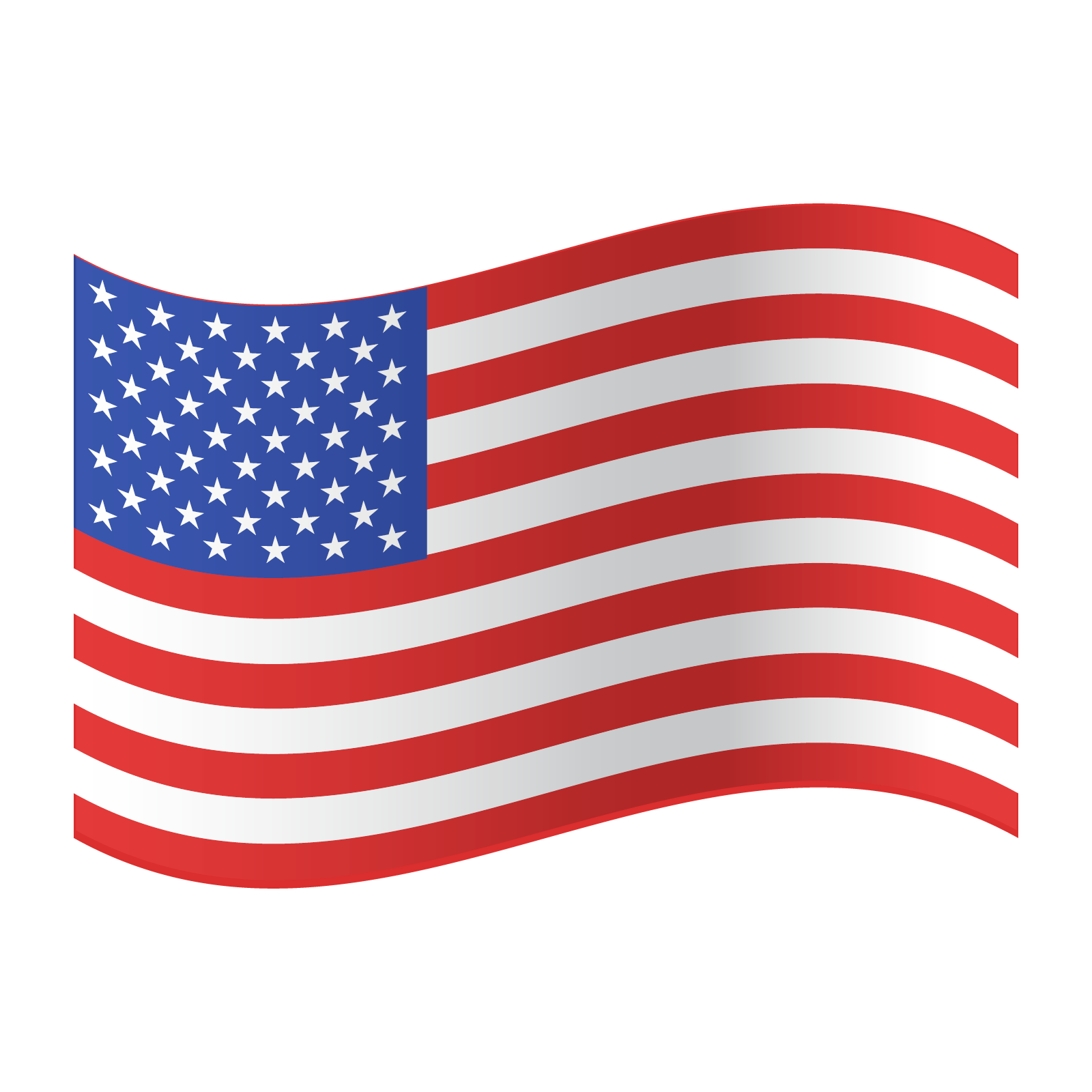 Ilustracja przedstawia flagę Stanów Zjednoczonych, w trzynaście pasków białych i czerwonych, ułożonych poziomo. W górnym lewym rogu widoczne są białe gwiazdki na niebieskim tle. 