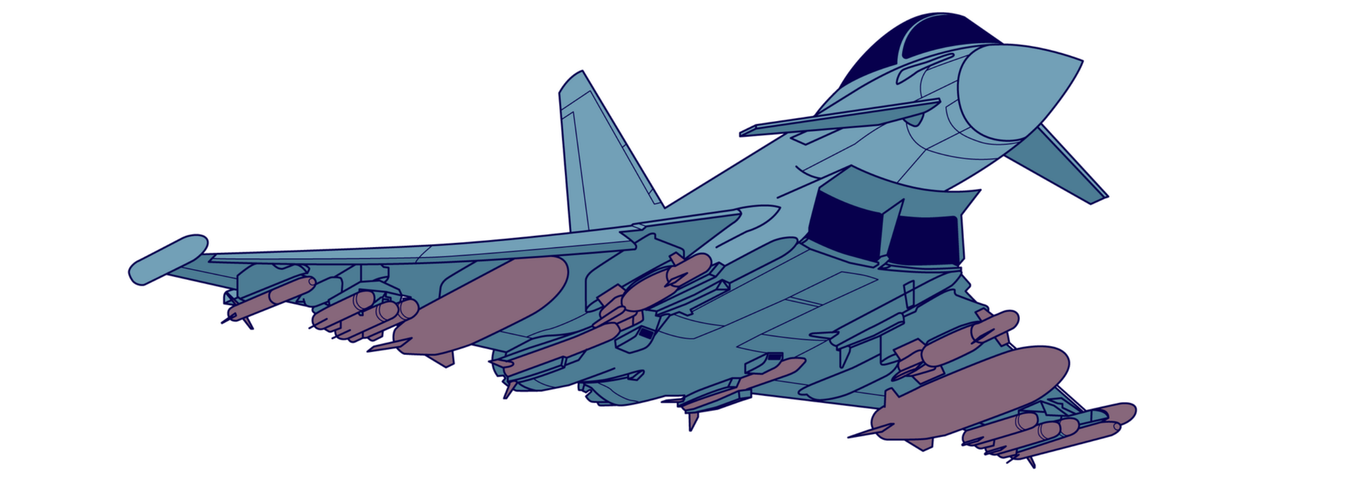 Ilustracja przedstawia myśliwiec wojskowy ze skrzydłami w układzie typu kaczka. Skrzydła samolotu w tym układzie zamontowane są w tylnej części kadłuba a usterzenie na dziobie.