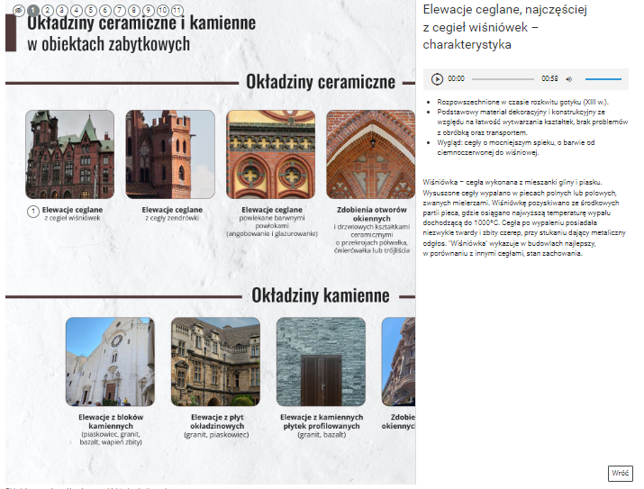 Przykładowy wygląd wyświetlania opisów umieszczonych pod znacznikami