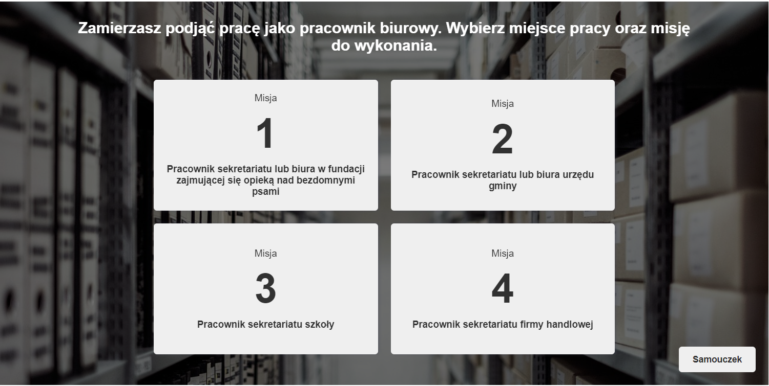 Widok ekranu gry wcielanie się w rolę