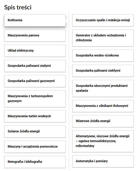 Przykładowy widok spisu treści e‑booka