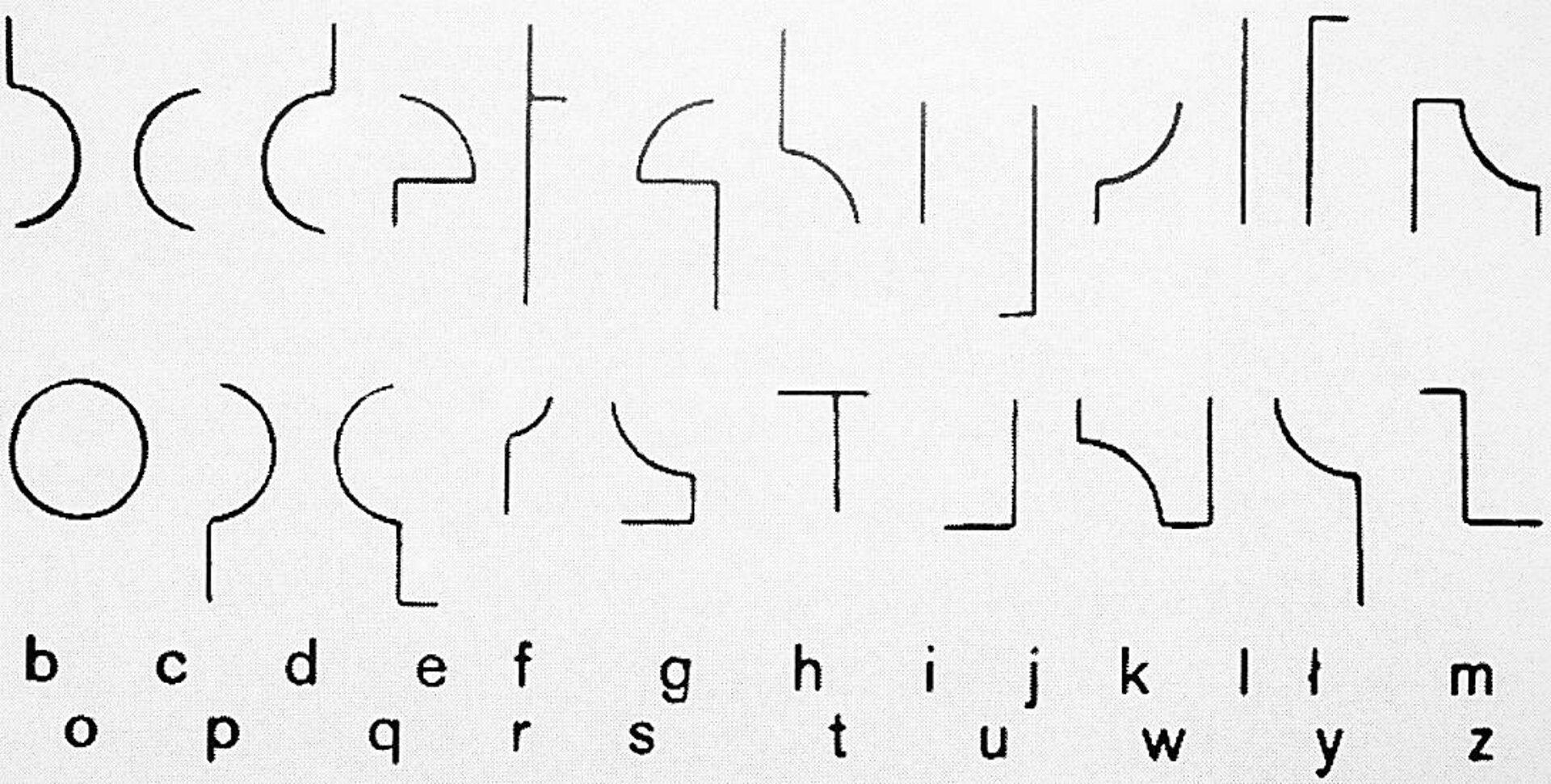 Fotografia przedstawia grafikę alfabetu.