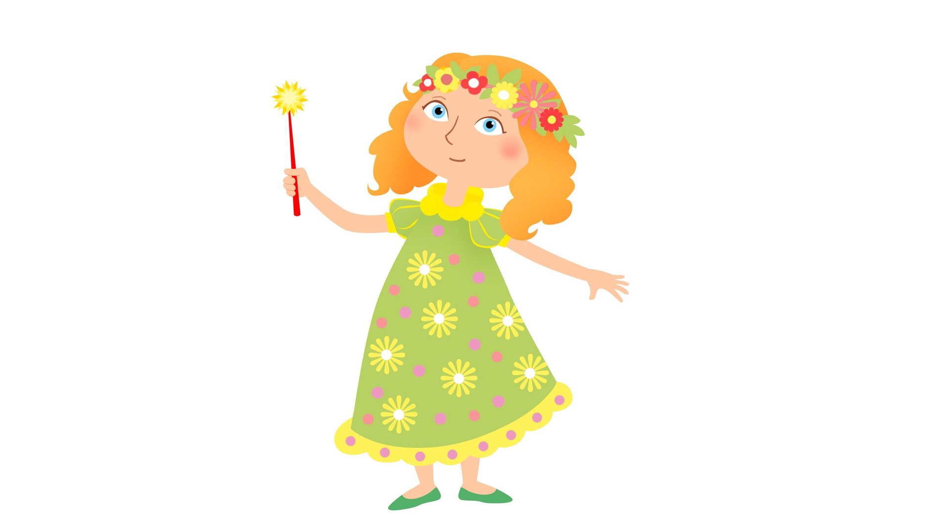 Ilustracja przedstawia wróżkę z różdżką 