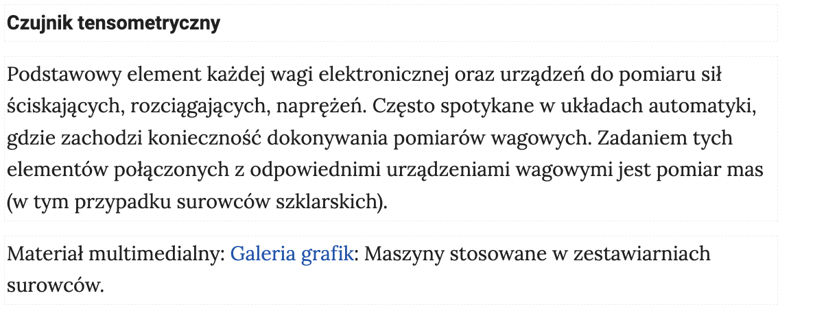 Ilustracja przedstawia definicję czujnika tensometrycznego. 