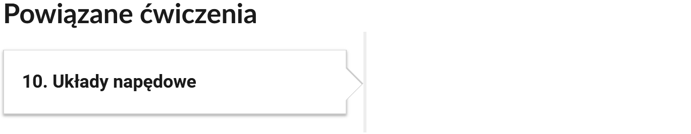 Grafika przedstawia widok przykładowego przycisku ćwiczenia powiązanego z danym multimedium. Przycisk ma formę prostokątnego panelu, opatrzony jest numerem oraz tytułem.