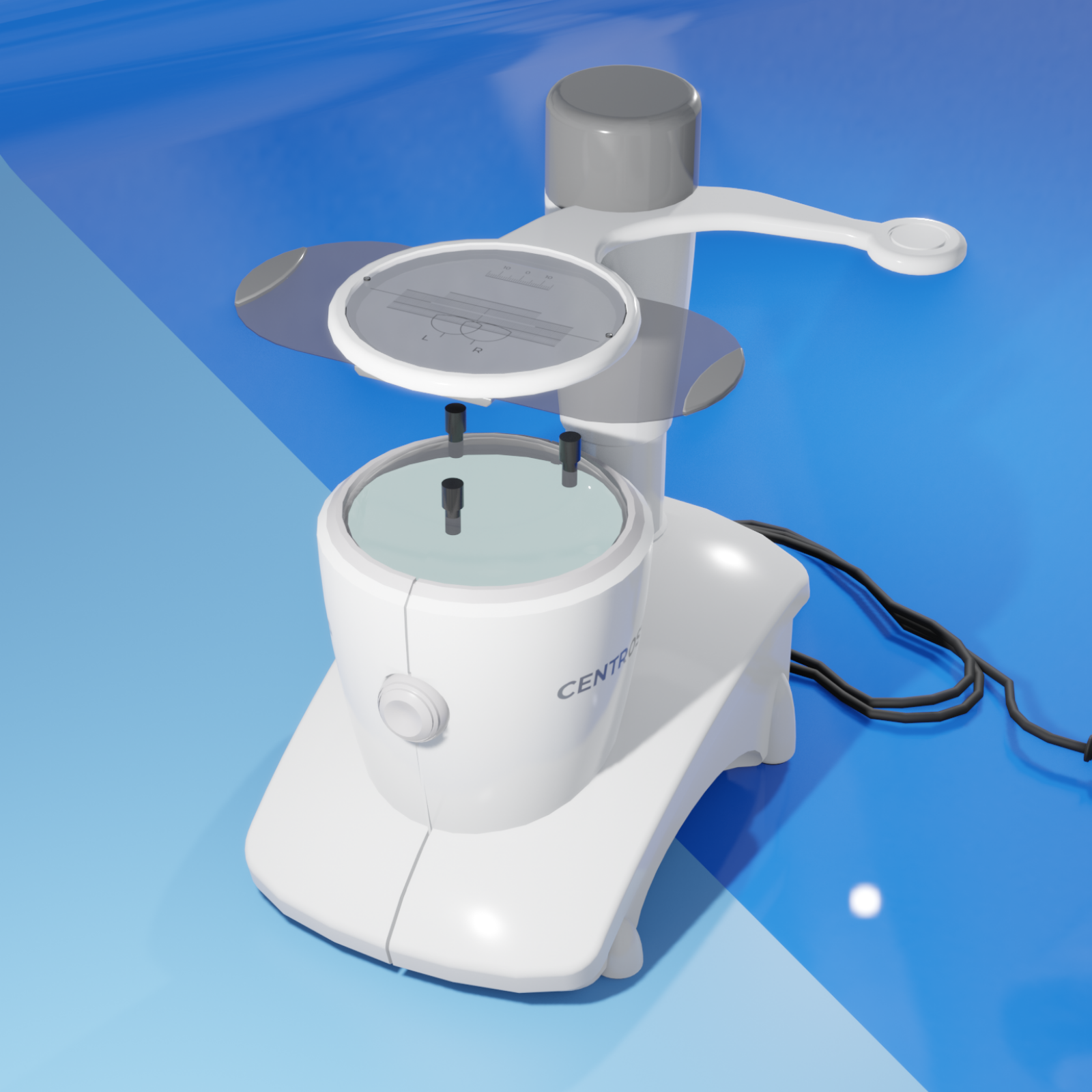 Centroskop umożliwia przylepienie lub przyssanie uchwytu w dokładnie wyznaczonym miejscu soczewki z zastosowaniem wcześniej ustalonej decentracji. Podziałka centroskopu umożliwia przesunięcie obserwowanej soczewki o wymagane przesunięcia w pionie i poziomie a niektóre modele pozwalają również na ustalenie kąta osi cylindrów i pryzmatów.