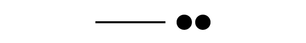 Ilustracja przedstawia poziomą czarną linie obok, której znajdują się dwie czarne kropki.