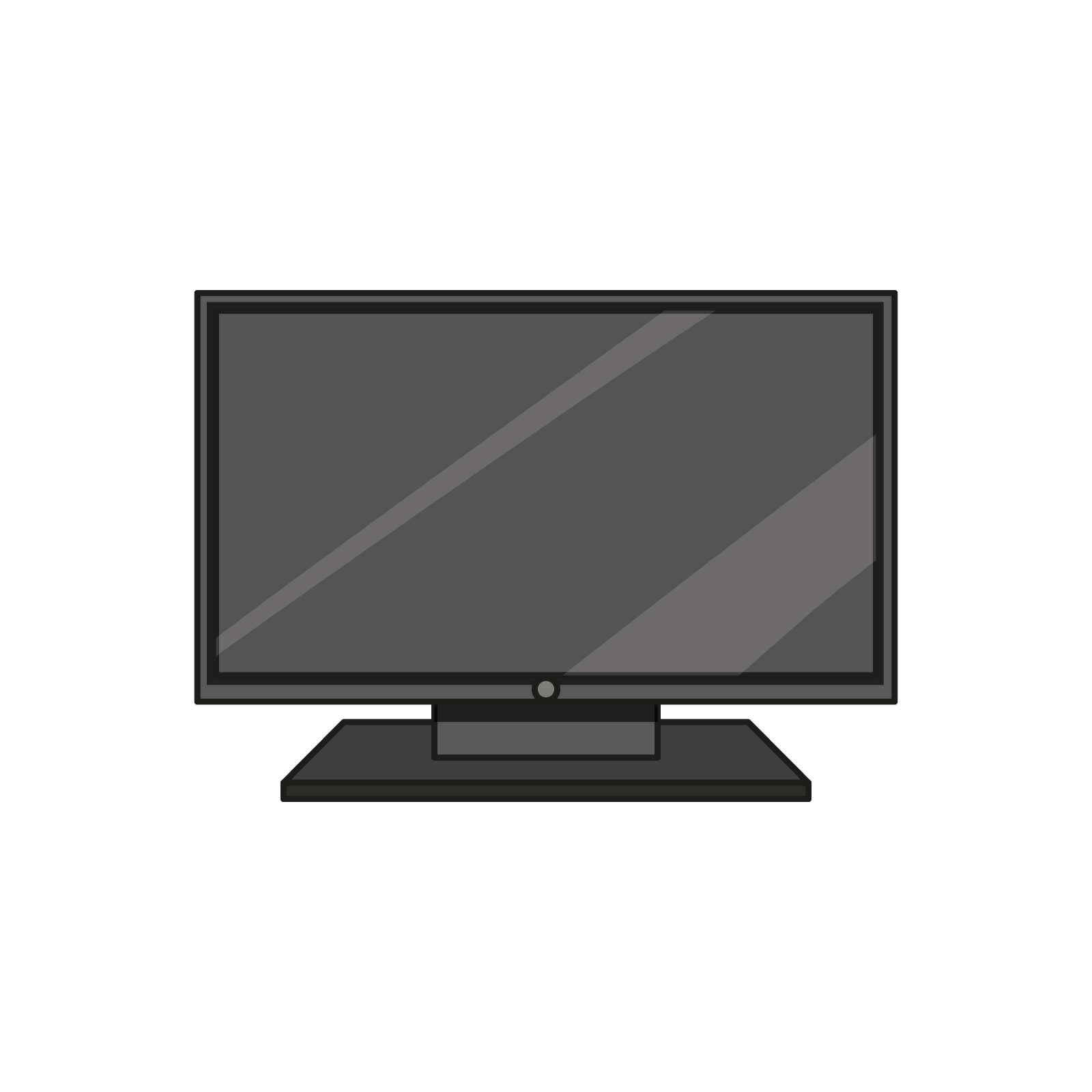 Ilustracja przedstawia czarny, wyłączony telewizor. 