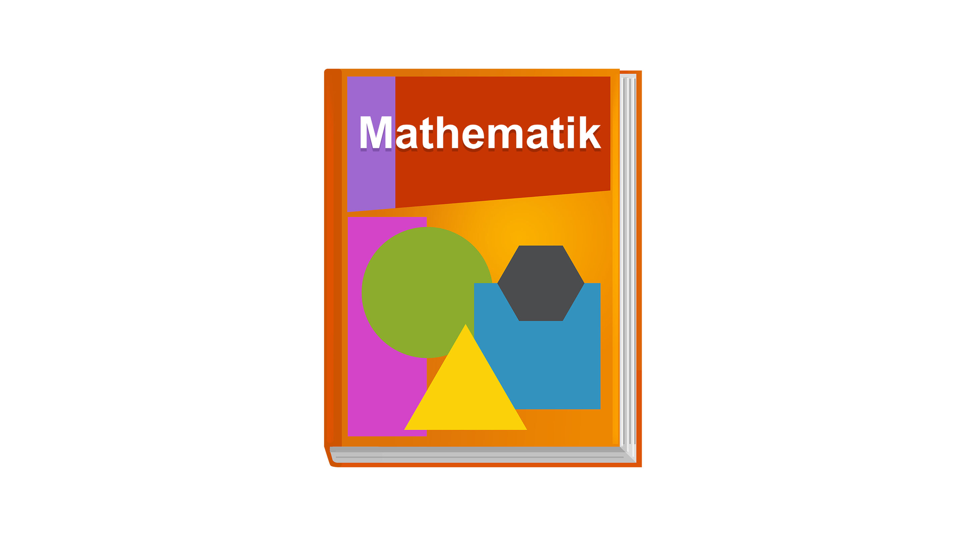 Ilustracja przedstawia książkę, na której widać figury geometryzne i napis: "Mathematik".
