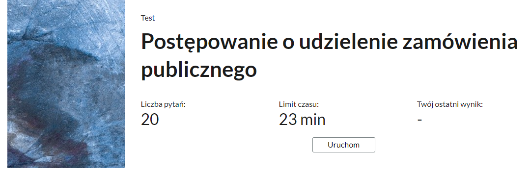 Przykładowy ekran początkowy testu