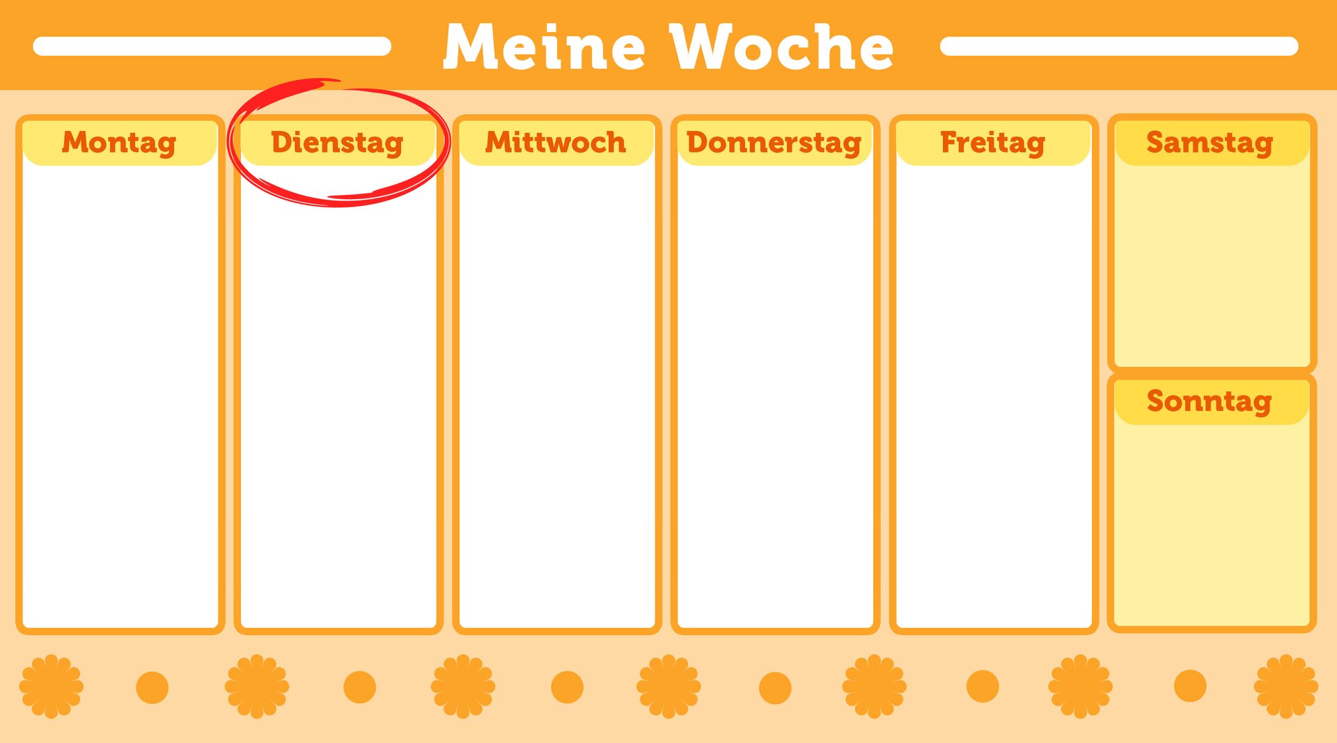 Na ilustracji znajduje się wtorek w kalendarzu.