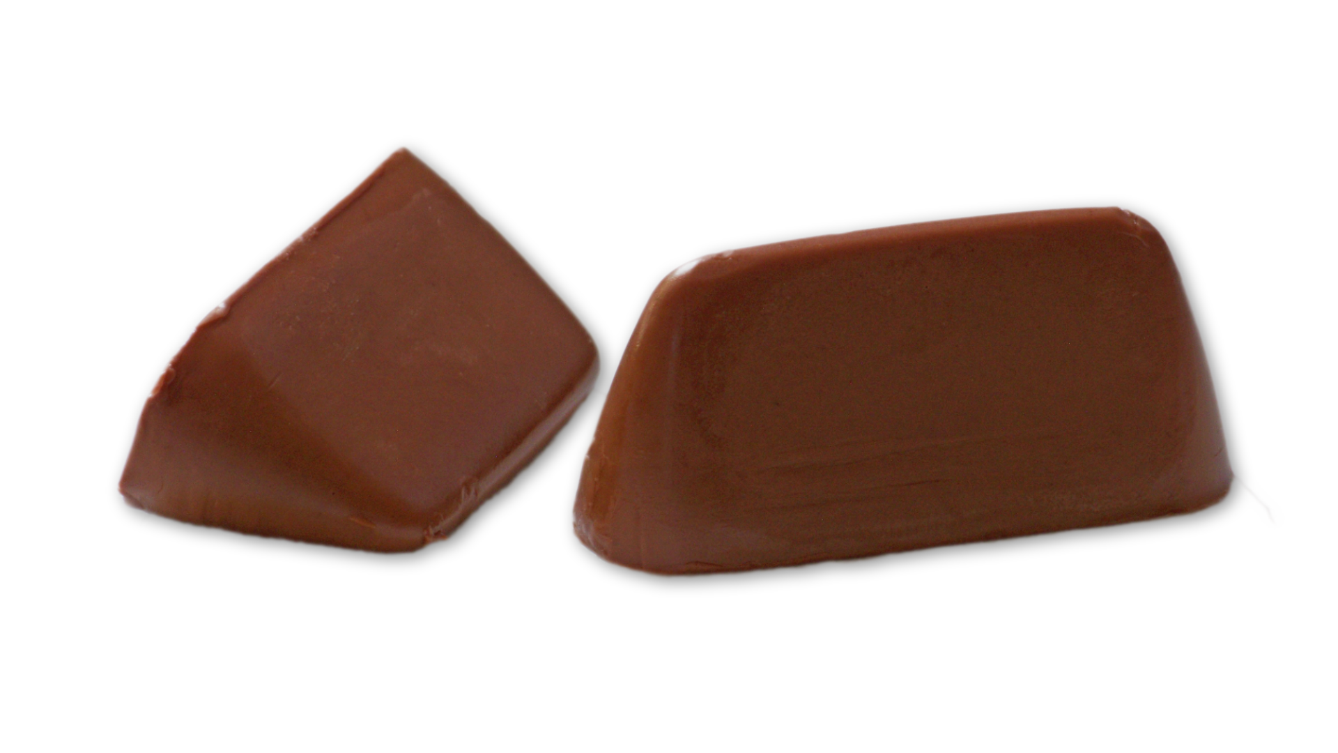 Zdjęcie przedstawia dwie czekoladki Gianduiotto.