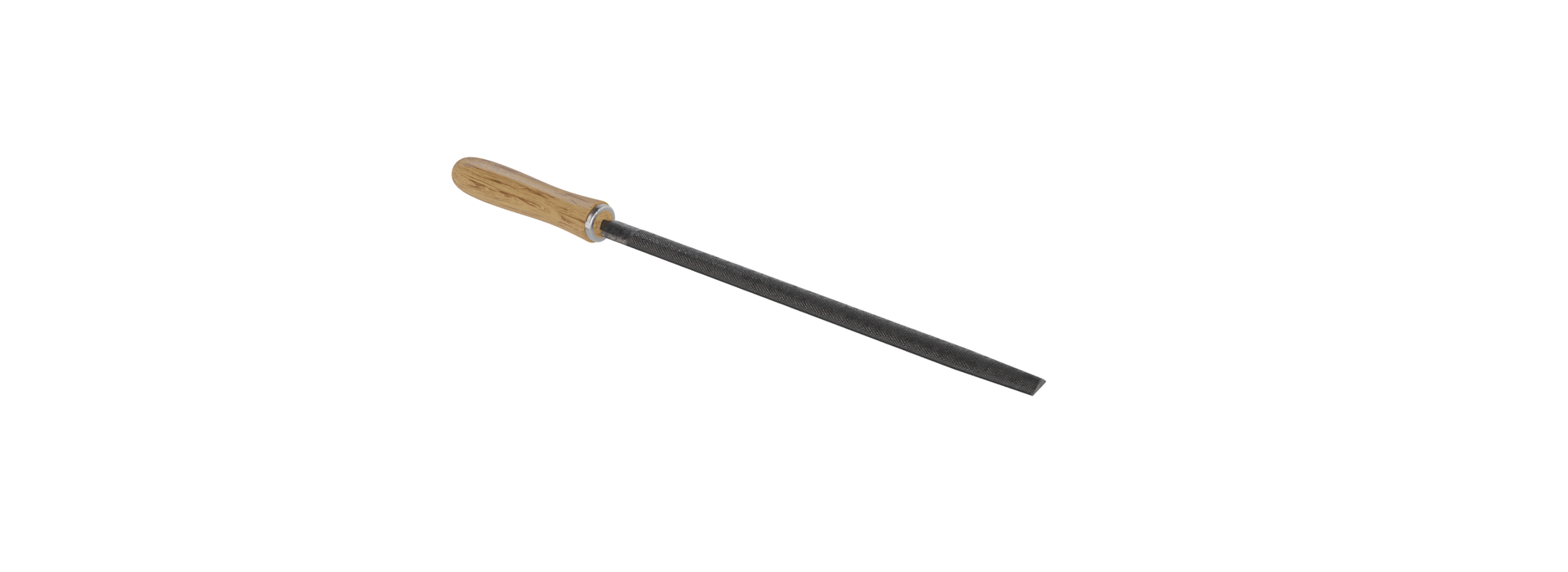 Na schemacie pilnik półokrągły z budową charakterystyczną dla pilnika. Różni się jedynie częścią roboczą, która jest półokrągła.