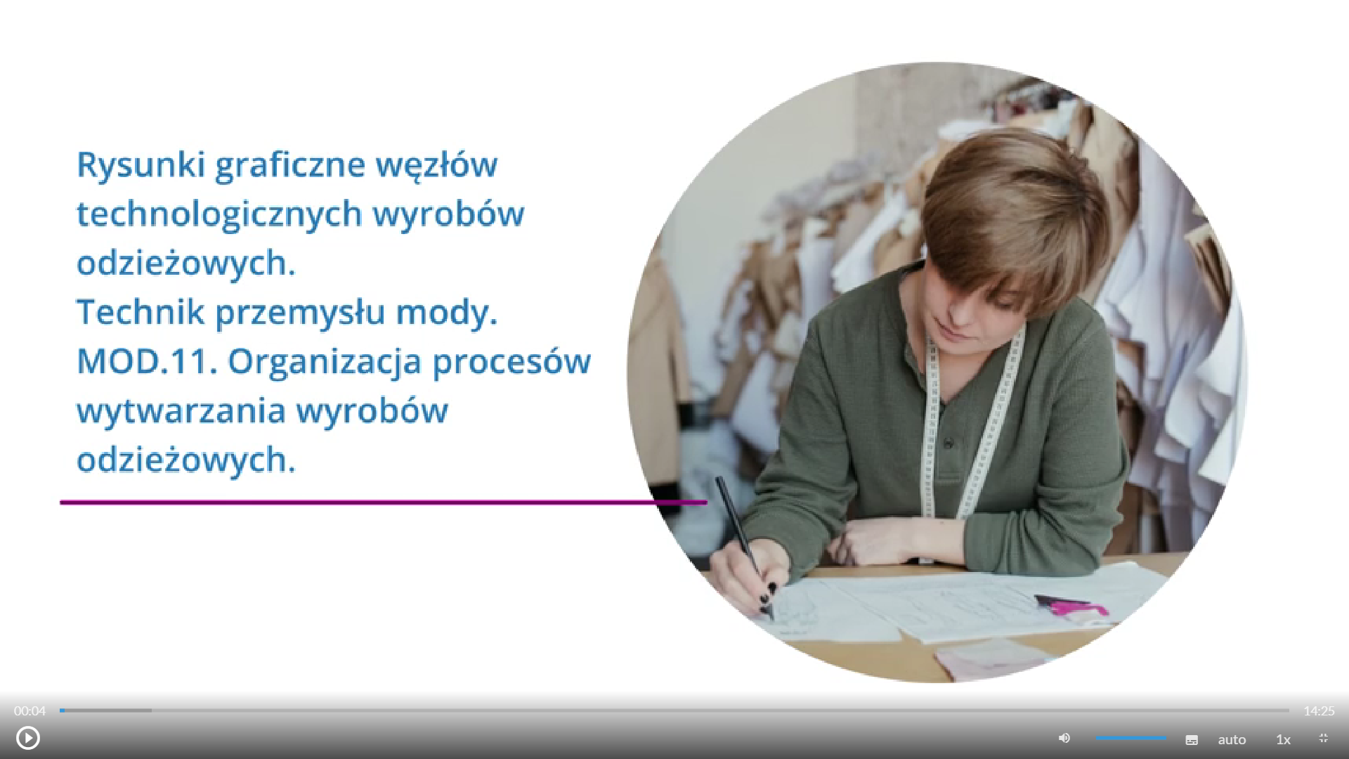 Widok na ekran odtwarzania filmu instruktażowego