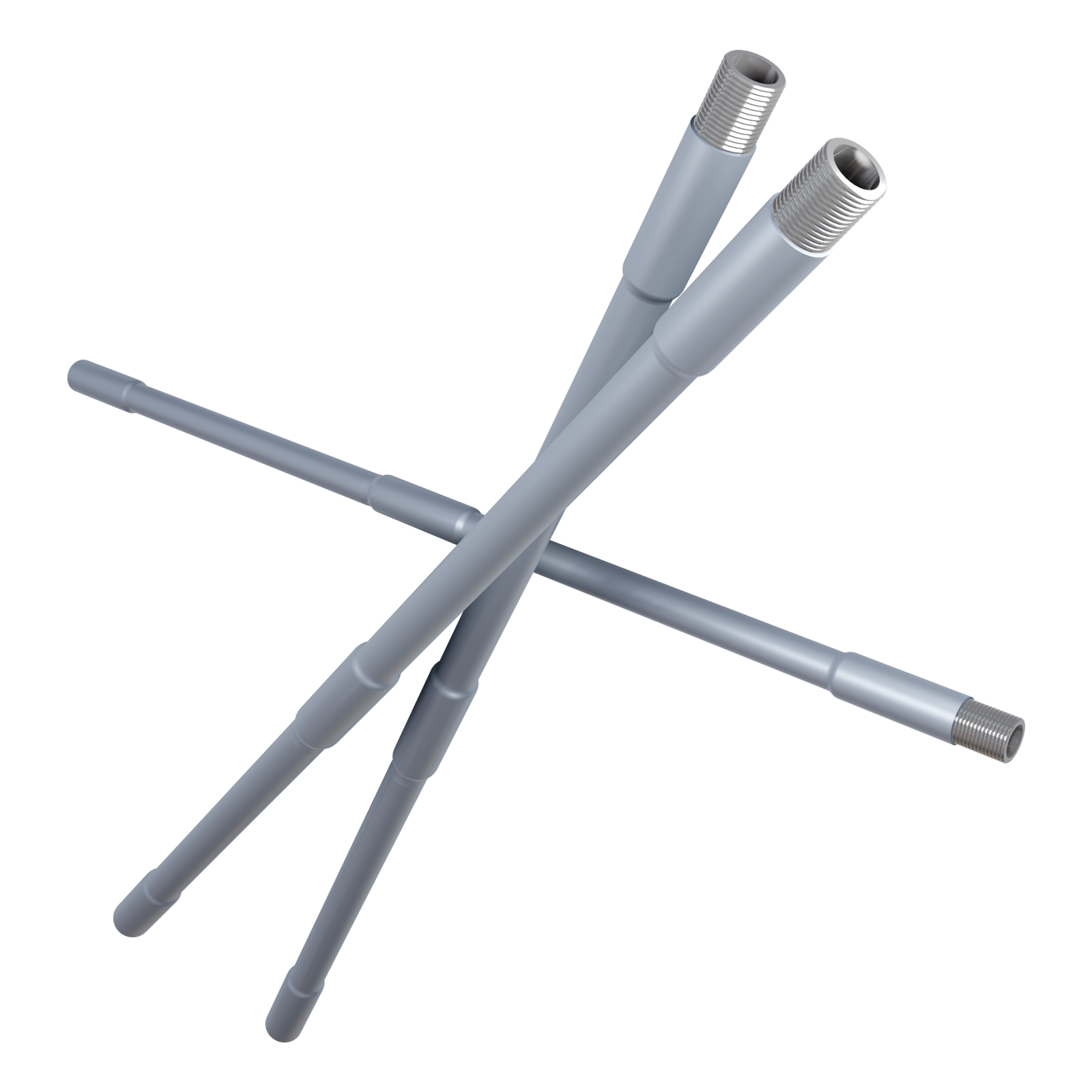 Na zdjęciu widoczne są trzy rury HWDP. Dwie z nich są w pozycji pionowej, a trzecia znajduje się za nimi i ułożona jest poziomo. Rury HWDP są rurami płuczkowymi o grubych ścianach, stosuje się je do utrzymania stabilności.
Rury przedstawione na zdjęciu są okrągłe i zgrubione na krawędziach oraz w samym środku. Fragment rur widoczny u dołu oraz z lewej strony to walec. W środku z każdej z rur znajduje się kolejny walec. Po drugiej stronie każdej z rur widoczny jest walec, którego fragment się zwęża. Na powierzchni bocznej zwężonej części walca widoczne są wycięcia z rowkami do połączenia gwintowego. Po lewej stronie zdjęcia znajduje się interaktywny przycisk wyświetlający opis: rury HWDP z możliwością odsłuchu. Tekst czytany przez lektora jest komplementarny opisowi zdjęcia. Po naciśnięciu przycisku wyświetla się następujący opis. Elementem zestawu przewodu wiertniczego pomiędzy obciążnikami, a rurami płuczkowymi są rury płuczkowe grubościenne (Heavy Wall Drill Pipes, czyli HWDP).