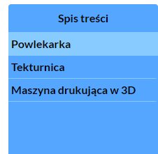 Przykładowy wygląd spisu treści